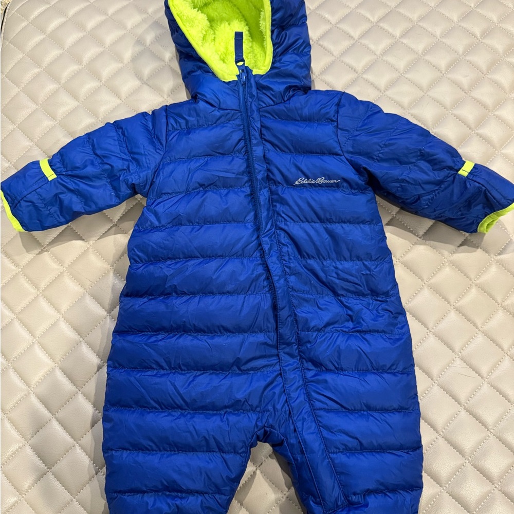 Eddie Bauer Royal Blue Infant Snowsuit with Neon Accents